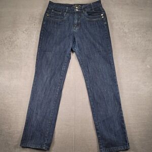 Crest Jeans Y2K Dark Wash‎ Denim Jeans Rhinestone Embellished Pockets Size 13/14